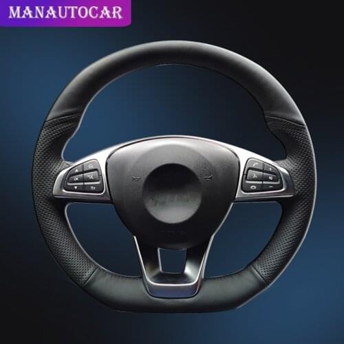 Car Braid On The Steering Wheel Cover for Mercedes Benz C200 C250 C300 B250 B260 A200 A250 Sport CLA220 Auto Wheel Cover Styling