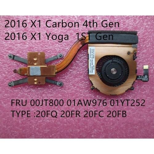 Original for Lenovo ThinkPad 2016 X1 Yoga 1st Gen Cooler Cooling Fan Heatsink FRU 01AW976 01YT252 00JT800