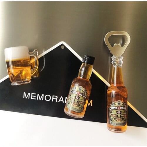 Beer Opener Fridge Magnet Decoration Sticker Mini 3D Refridgerator Magnets Decorations