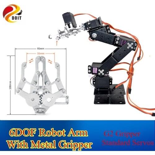 6Dof Robot Arm 6 DOF Robotic Arm With Gripper Claw 6 Degree-of-freedom Manipulator for Arduino DIY RC Toy Robot Arm Manipulator