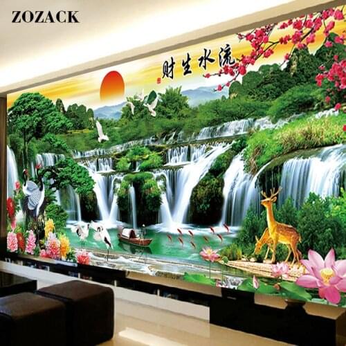Needlework,DIY Precision printing Landscape painting Cross stitch,rising sun Sets For Embroidery kits Cross-Stitch wall decor