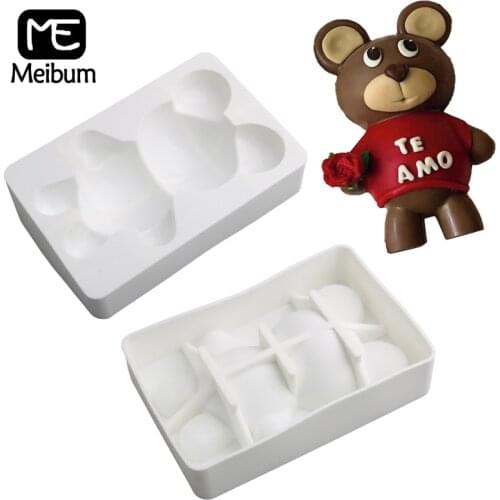 Meibum 3D Cute Bear Design Silicone Cake Molds Party Dessert Chocolate Mould Mousse Pan Pastry Baking Tools Kitchen Bakeware