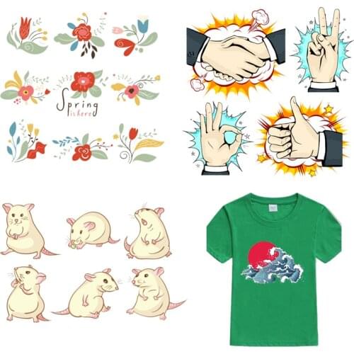Cute Iron on Patch Lot Animals Patches for Clothing Decor Boys Girls Heat Transfer Vinyl Badges Diy Accessory T-Shirt Stickers F