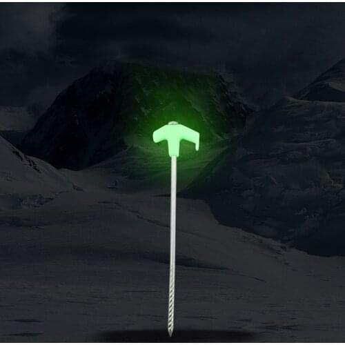 Heavy duty metal glow in the dark pegs ground stake tent camping gazebo tarp