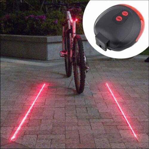 LED 2 Laser Beam Mountain Bicycle Bike Cycle Rear Tail Warning Lamp Light Portable Cool Universal Lumin motorcycle Cool