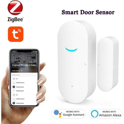 Smart WiFi Door Sensor Tuya Zigbee Door Open/Closed Detector Home Security Alarm Remote Monitor App Notification Work With Alexa