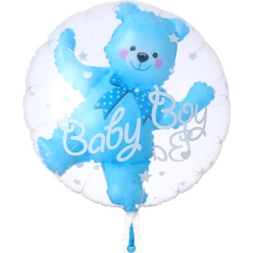 24inch Baby Boy/Girl Bear bubble balloons Pink Bubble Bear Foil bear ballon Birthday Baby Shower Decor Kids Toys Ball in Ball