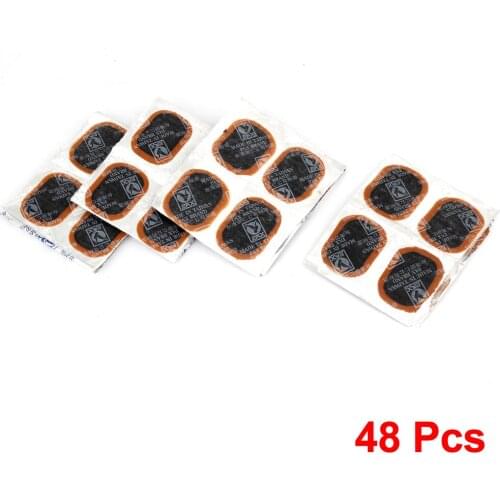 X Autohaux Car Tyre 24Mm X 35Mm Puncture Repair Patches Patch Rubber Tool Brown 48 Pcs