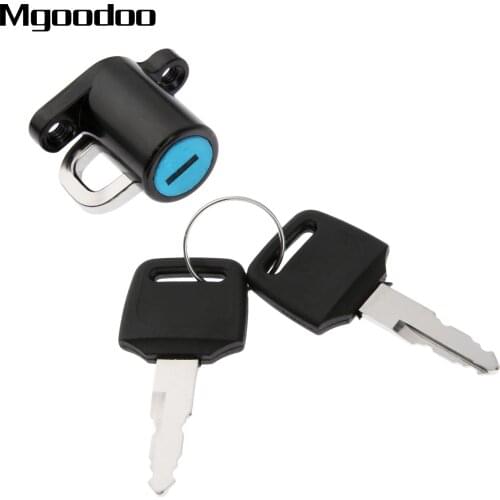 Motorcycle Helmet Lock Motorbike Bike Helmet Lock Car-Styling Hanging Hook Helmet Lock Hook with 2 Keys Set Universal