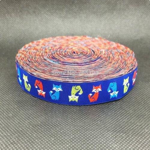 Zakka handmade accessories ribbon Jacquard Ribbon with colorful fox 1.6cm width 10yards/lot