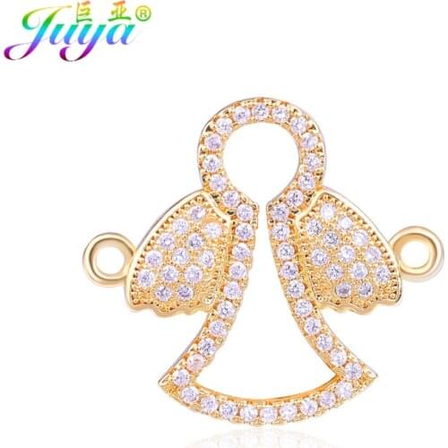 Juya DIY Women Jewelry Making Material 2 Loops Cute Angel Charms Connector Accessories For Handmade Bracelets Making
