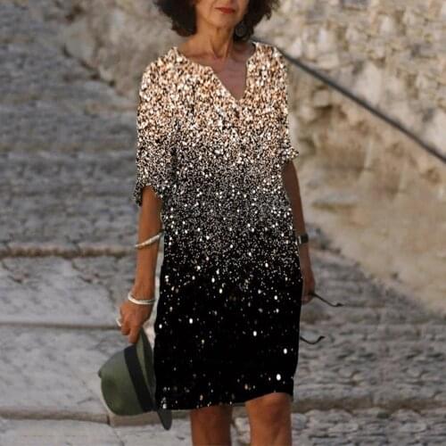 V-neck womens dress new short sleeve skirt childrens summer sexy print casual beach short sleeve skirt SAGACE robe été