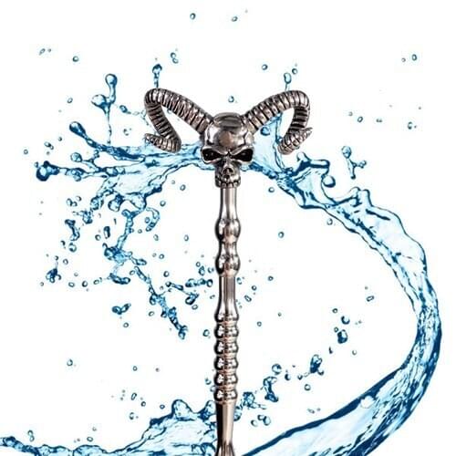 140mm New special design hollow Skull head water flowing metal penis plug stick catheter urethral sound dilators