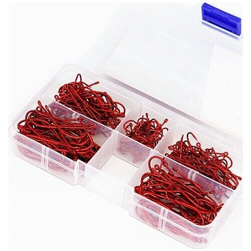 250Pcs Assist Fishing Hooks Lot Freshwater Long Shank Baitholder Bait Offset Barbed Worm Carp Fishing Hook Jig With Soft Beads