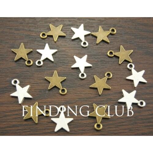 50pcs Star Charms Pendant Drop Double Side DIY Metal Bracelet Necklace Jewelry Findings 13mm A1013/A1014/A1277