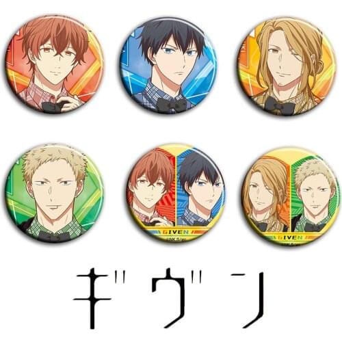 58MM Animation GIVEN Sato Mafuyu Uenoyama Ritsuka Cartoon Iron Metal Badges Brooch Buttons
