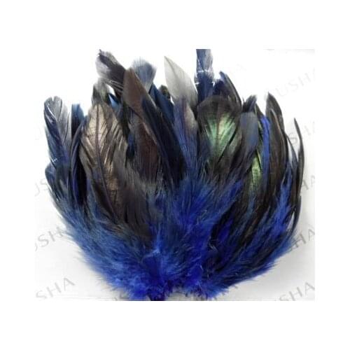 Garment Accessories! 100Pcs/Lot! 6-8" Attractive Royal Blue Colour BADGER SADDLE ROOSTER FEATHERS for Hats,Plumes Decoration