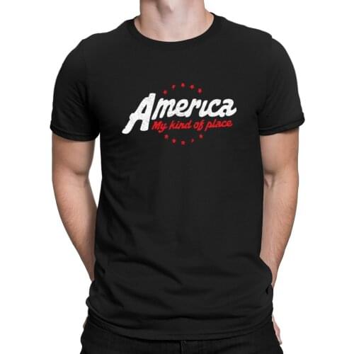 America Kind Of Place T-Shirt Summer Style Slim Fit Graphic Cotton Tshirt For Men Creative Authentic Outfit Top Quality