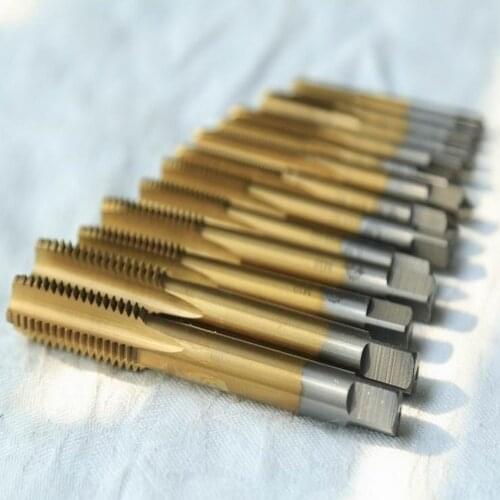 Free shippig of HSS6542 15PCS Machine straight taps Screw tap TIN coating M3/M4/M5/M6/M8/M10/M12/M14/M16/M18/M20/M24/M27/M30mm