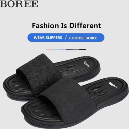 BOREE Home Men Slippers Simple 6 Colors Shoes Non-slip Bathroom Slides Couples Indoor Men Slippers Flip Flops Women Slipper