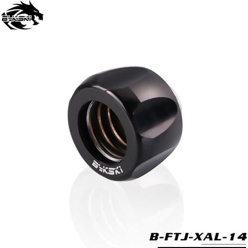 BYKSKI OD14mm Hard Tube Fitting 3 Layer Sealing Ring Hand Compression Fitting G1/4'' Accessories connector Fitting B-FTJ-XAL-14