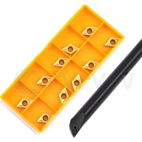 S08K 10K 12M 16Q-SDXCR07 Machine Tools CNC Lathe Internal Turning Tool Holder +10Pcs DCGT DCMT11T3 Coating Carbide Blade Durable