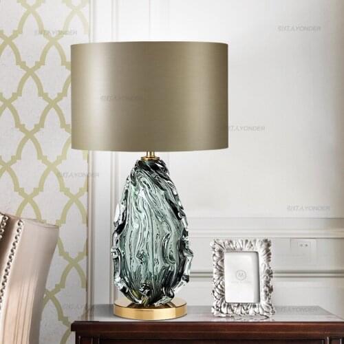 Europe nordic iron led glass table lamp bedroom lamp bedside lamp