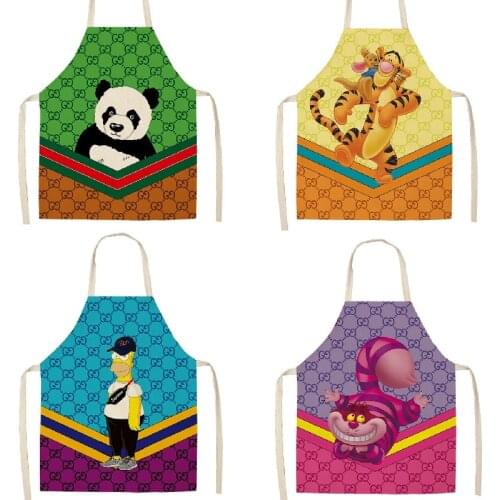 Cartoon animals aprons cooking aprons baking accessories aprons for women apron kitchen Apron for kitchen kitchen apron women