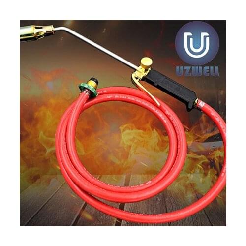 UZWELL Double Switch Welding Butane Burner,Ignition gas torch, flame gun, liquefied gas gun,Welding Torch with 2m Ex pipe