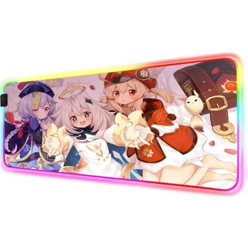 Gaming Mouse Pad Genshin Impact XxL Laptop Gamer Desk Pad Note Book RGB Keyboard Pad Gaming Desk LED Mouse Pad Animation Mat