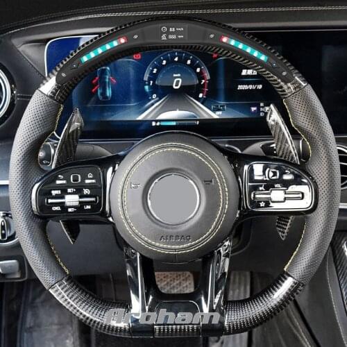 Customized Carbon Fiber Race Digital Display Steering Wheel For Mercedes-Benz A/B/C/E/S/G/GLC/GLE Class C63 E63 AMG Performance