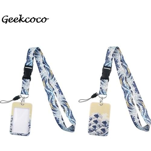 J2171 Cartoon Lanyard Keychain keys Badge ID Mobile Phone Rope Neck Straps With Card Holder Cover
