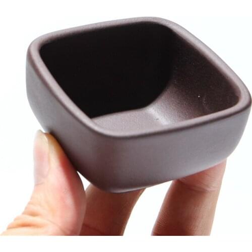 55cc Chinese Yixing Zisha Purple Clay Handmade Square Teacup