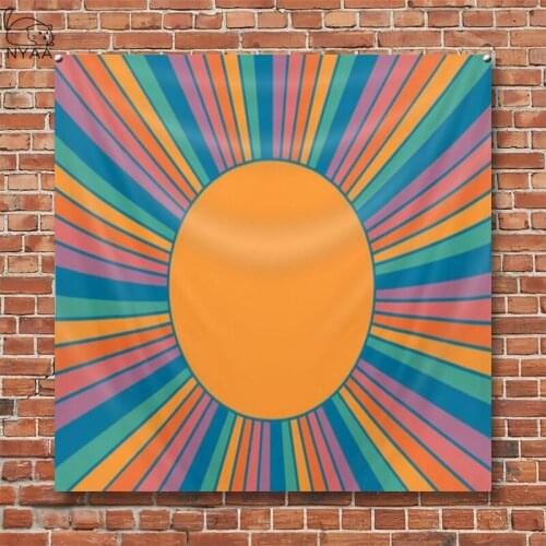 Colorful Sunshine Wall Tapestry Hanging Home Decor Ins Style Spring Flower Tapestries For Drom Room Decoration Small Size