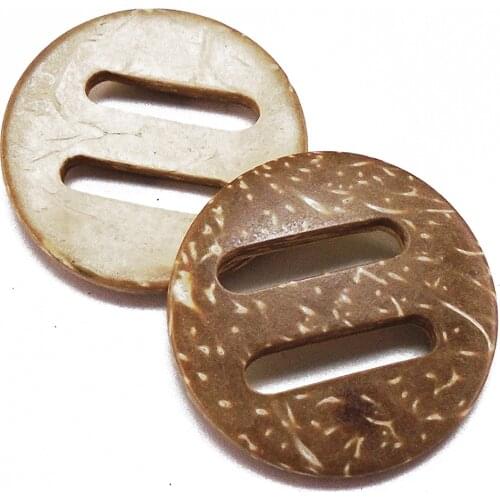 10PCs/Lot 30mm Natural Color Round Large Coconut Shell Buttons Belt Buckle Crafts Sewing Scrapbooking For Dress Clothes Handmade