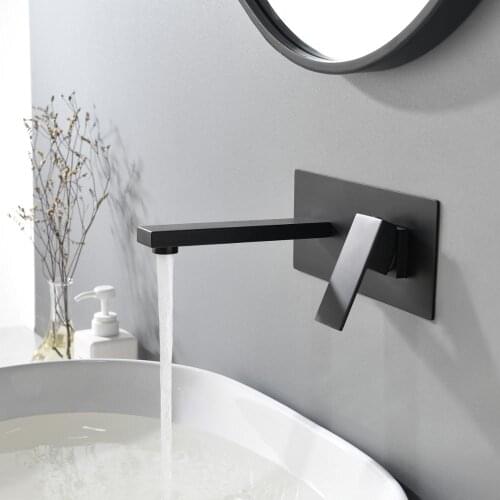 SKY RAIN Kitchen Bathroom Wonderful Wall Mounted Shower Faucet Tap Matte Black Faucet