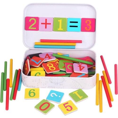 Montessori Magnetic Iron Box Digital Clock Math Toy Number Counting Toy Wooden Stick Baby Kids Learning Educational Toy For Kids