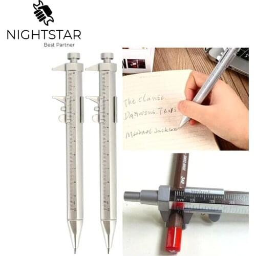 Multifunction Caliper Pen Gel Ink Pen Vernier Caliper Roller Ball Pen Stationery Ball-Point Measuring Range10cm