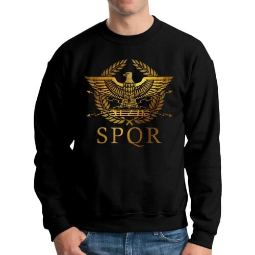 SPQR Rome Men Hoodies Long Sleeve Geek Cotton Casual Pullovers