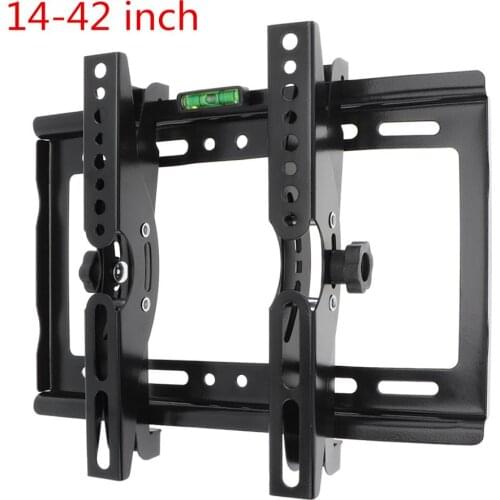 14-42" TV Wall Mount Bracket Flat Panel TV Frame Support 15 Degrees Tilt Angle with Level Standard for LCD LED Monitor Flat Pan