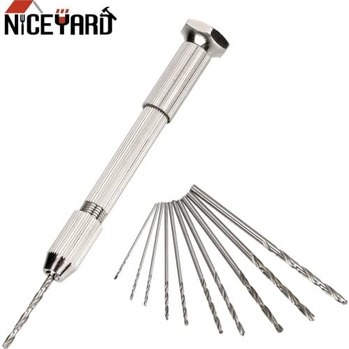NICEYARD Hand Drill Rotary Tools Mini High precision Woodworking Drilling With Keyless Chuck +10pc Twist Drill Bit