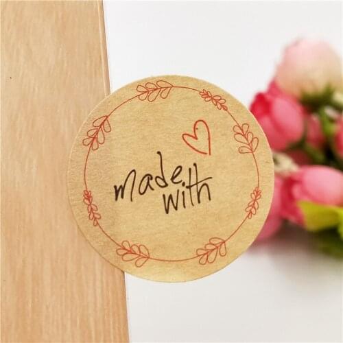 New Arrivals 1200Pcs/Lot Handmade With Love Paper Sticker Self-adhesive Multiple Styles Paper Sticker Favor No Glue 1200Pcs/Lot