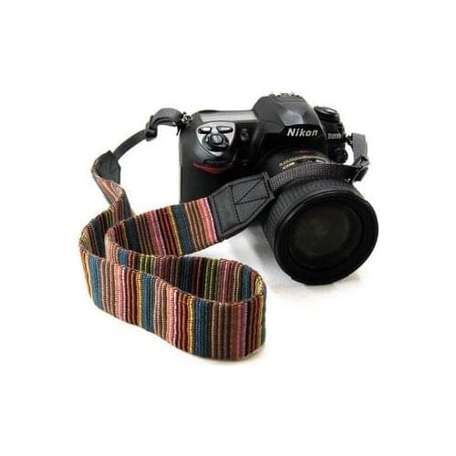 1-10pcs Ethnic Style Stripes Wide Edge Soft Neck Camera Straps Shoulder Belt Grip For Nikon Canon Sony Pentax DSLR camera