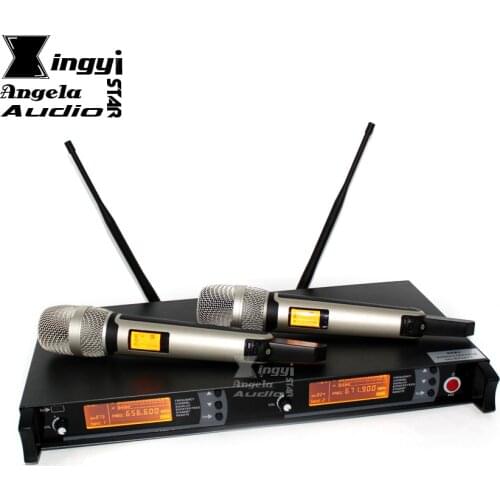 Professional UHF Wireless Microphone System 2 Channels Receiver Dual Karaoke Mic Microfone Sem Fio SKM9000 Microfono Inalambrico