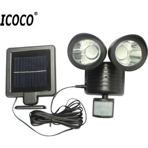 ICOCO 22LED Dual Security Detector Solar Spot Light Motion Sensor Floodlight Outdoor Wall Light for Garden Landscape