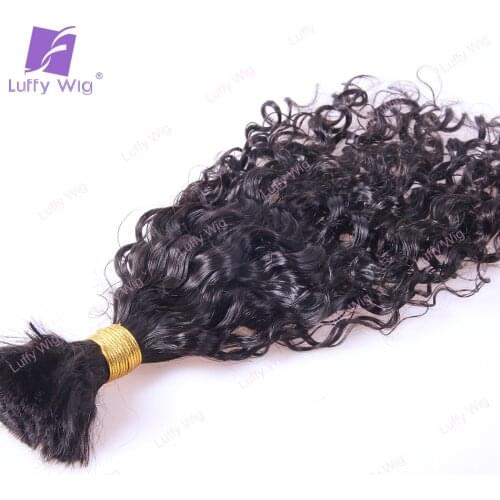 Loose Curly Bulk Human Hair For Braiding Mongolian Remy Hair No Weft Bundles Natural Black Color 100g/pc 1pc/lot Luffywig