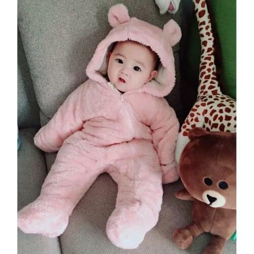 Baby Girls Winter Clothes Thicker Warm Long Sleeves Romper Outfits for baby boy Kids Christmas Bear Jumsuits Newborn accessories