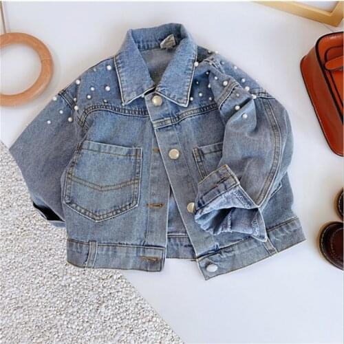 Spring childrens clothing middle and small childrens jackets Korean childrens denim jackets Girls' denim jackets