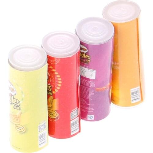 High Quality Cute 4 Bottles Mini Simulation Potato Chips Dollhouse Miniature Kitchen Food For Dolls 1/12 Doll Toy