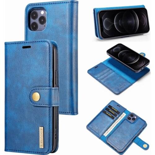 XR Shell For iPhone 12 11 Pro XS Max X SE 6 8 7 Plus 5 5s Case Retro Leather Wallet 2 in 1 Magnetic Detachable Flip Cases Cover